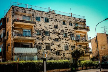 İsrail 'deki Kudüs' ün tarihi bölgesindeki bir binanın dış görünüşü