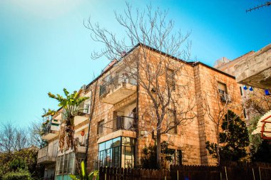 İsrail 'deki Kudüs' ün tarihi bölgesindeki bir binanın dış görünüşü