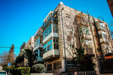 İsrail 'deki Kudüs' ün tarihi bölgesindeki bir binanın dış görünüşü