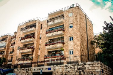 İsrail 'deki Kudüs' ün tarihi bölgesindeki bir binanın dış görünüşü