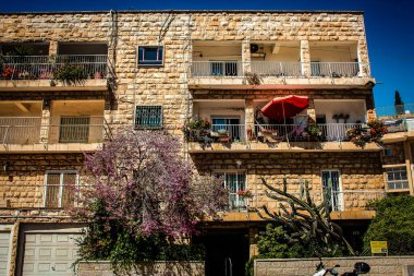 İsrail 'deki Kudüs' ün tarihi bölgesindeki bir binanın dış görünüşü