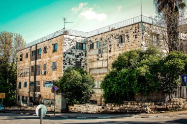 İsrail 'deki Kudüs' ün tarihi bölgesindeki bir binanın dış görünüşü