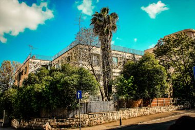 İsrail 'deki Kudüs' ün tarihi bölgesindeki bir binanın dış görünüşü