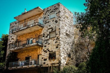 İsrail 'deki Kudüs' ün tarihi bölgesindeki bir binanın dış görünüşü