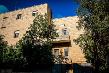 İsrail 'deki Kudüs' ün tarihi bölgesindeki bir binanın dış görünüşü