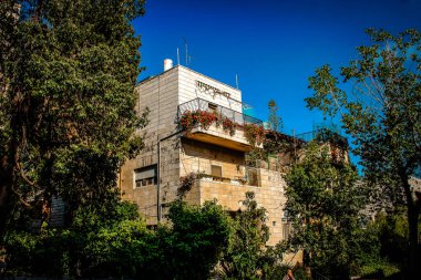 İsrail 'deki Kudüs' ün tarihi bölgesindeki bir binanın dış görünüşü