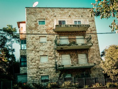 İsrail 'deki Kudüs' ün tarihi bölgesindeki bir binanın dış görünüşü