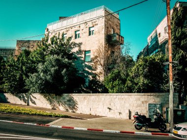 İsrail 'deki Kudüs' ün tarihi bölgesindeki bir binanın dış görünüşü