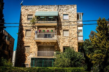 İsrail 'deki Kudüs' ün tarihi bölgesindeki bir binanın dış görünüşü