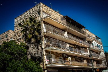 İsrail 'deki Kudüs' ün tarihi bölgesindeki bir binanın dış görünüşü