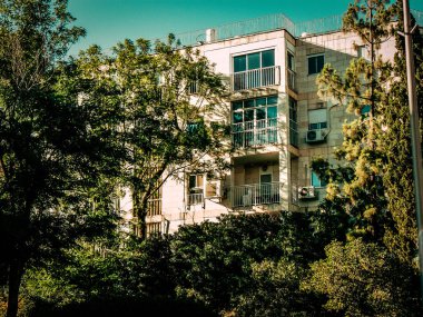 İsrail 'deki Kudüs' ün tarihi bölgesindeki bir binanın dış görünüşü