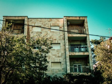 İsrail 'deki Kudüs' ün tarihi bölgesindeki bir binanın dış görünüşü