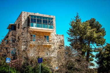 İsrail 'deki Kudüs' ün tarihi bölgesindeki bir binanın dış görünüşü