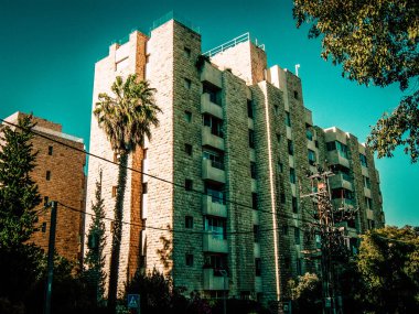 İsrail 'deki Kudüs' ün tarihi bölgesindeki bir binanın dış görünüşü