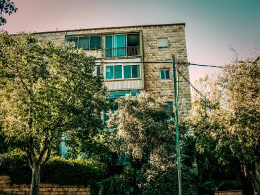 İsrail 'deki Kudüs' ün tarihi bölgesindeki bir binanın dış görünüşü