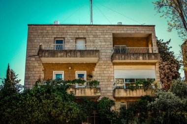 İsrail 'deki Kudüs' ün tarihi bölgesindeki bir binanın dış görünüşü