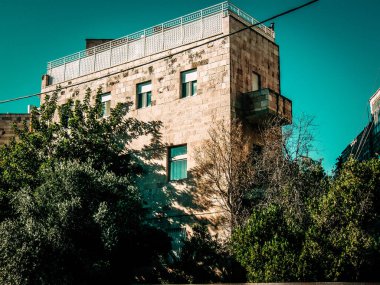 İsrail 'deki Kudüs' ün tarihi bölgesindeki bir binanın dış görünüşü