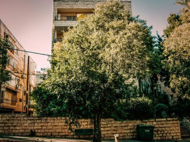 İsrail 'deki Kudüs' ün tarihi bölgesindeki bir binanın dış görünüşü