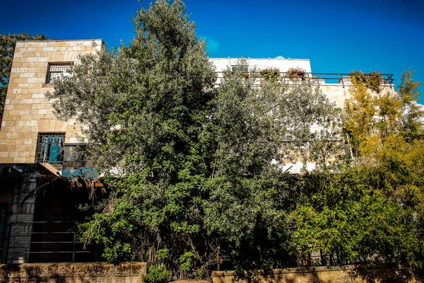 Blick Auf Die Fassade Eines Gebäudes Historischen Viertel Von Jerusalem — Stockfoto