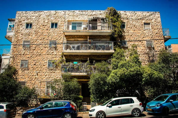 Blick Auf Die Fassade Eines Gebäudes Historischen Viertel Von Jerusalem — Stockfoto