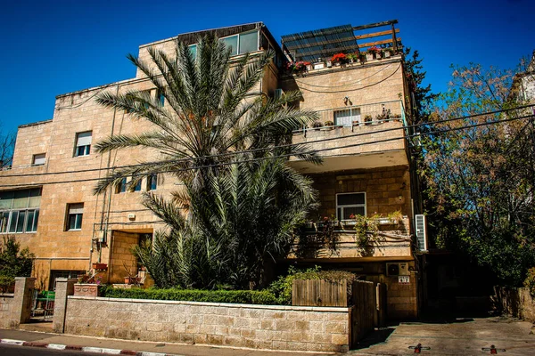 Вигляд Фасаду Будівлі Історичному Районі Єрусалима Ізраїль — стокове фото