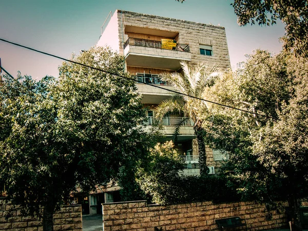 Vista Fachada Edifício Bairro Histórico Jerusalém Israel — Fotografia de Stock