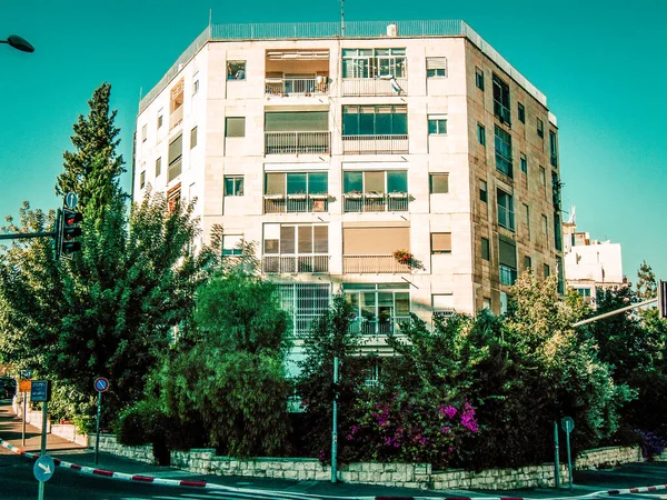 Вид Фасад Здания Историческом Районе Иерусалима Израиле — стоковое фото