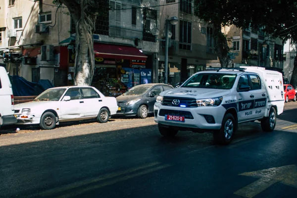 Tel Aviv Israel Septiembre 2020 Vista Coche Policía Tradicional Israelí — Foto de Stock