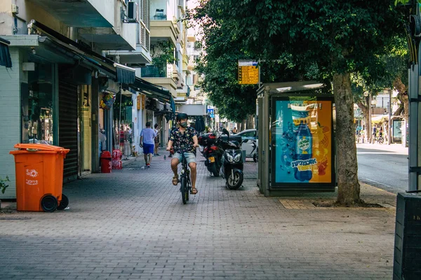 Tel Aviv Israel Septiembre 2020 Vista Pueblo Identificado Con Una — Foto de Stock