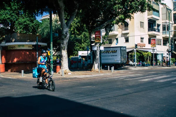 Tel Aviv Israel Septiembre 2020 Vista Pueblo Identificado Con Una — Foto de Stock