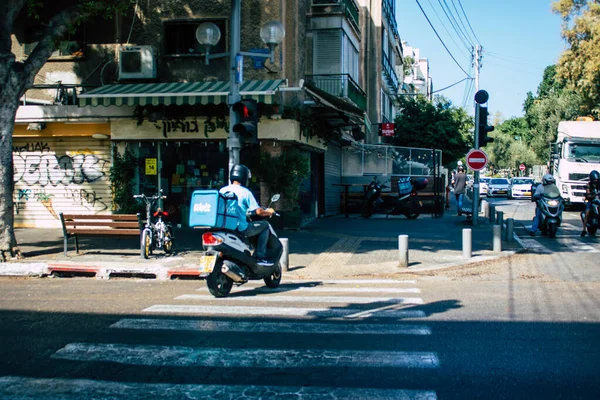 Tel Aviv Israel September 2020 View Unidentified People Face Mask — Stock Photo, Image