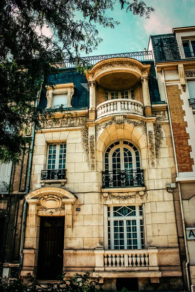 Вид Фасад Здания Историческом Центре Реймса Франции — стоковое фото
