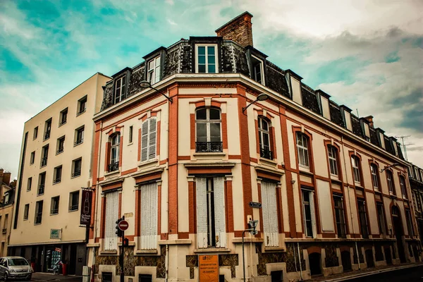 Vue Façade Bâtiment Dans Centre Historique Reims France — Photo