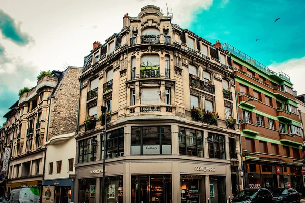 Vista Fachada Edificio Centro Histórico Reims Francia —  Fotos de Stock