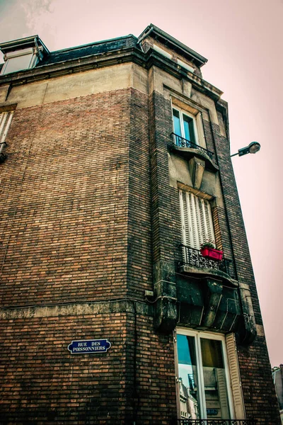 Kilátás Homlokzata Egy Épület Történelmi Belvárosban Reims Franciaországban — Stock Fotó