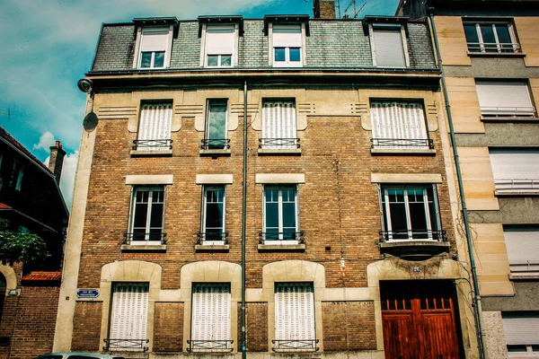 Vista Fachada Edifício Centro Histórico Reims França — Fotografia de Stock