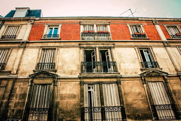 Vista Fachada Edifício Centro Histórico Reims França — Fotografia de Stock