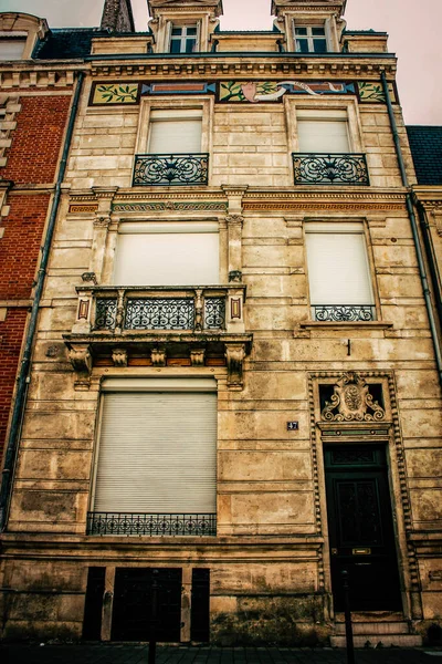 Vista Fachada Edifício Centro Histórico Reims França — Fotografia de Stock