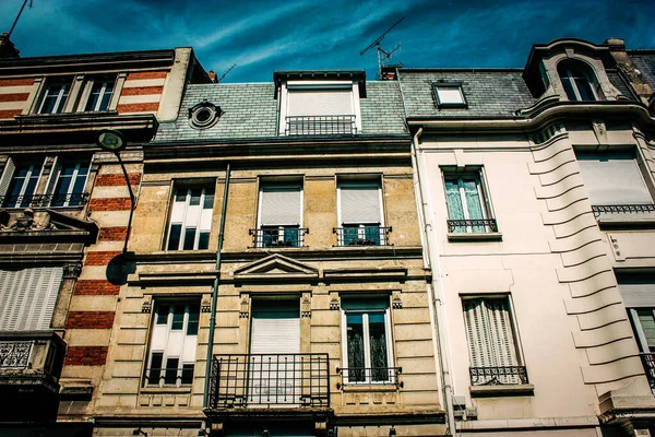 Vista Fachada Edificio Centro Histórico Reims Francia — Foto de Stock