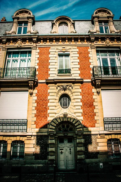 Vue Façade Bâtiment Dans Centre Historique Reims France — Photo