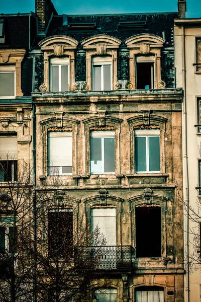 Vista Fachada Edificio Centro Histórico Reims Francia — Foto de Stock