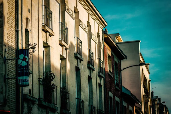 Utsikt Över Fasaden Byggnad Den Historiska Centrum Reims Frankrike — Stockfoto