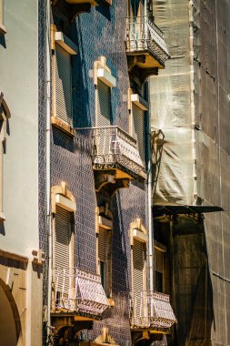 Lizbon şehir merkezindeki bir binanın dış görünüşü Portekiz 'de