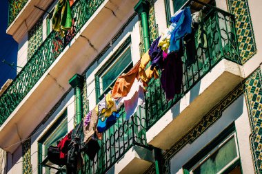 Lizbon şehir merkezindeki bir binanın dış görünüşü Portekiz 'de