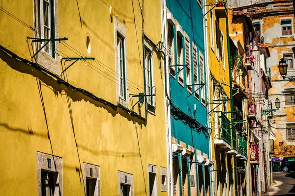 Pohled Fasádu Budovy Centru Lisabonu Portugalsku — Stock fotografie