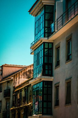 Lizbon şehir merkezindeki bir binanın dış görünüşü Portekiz 'de