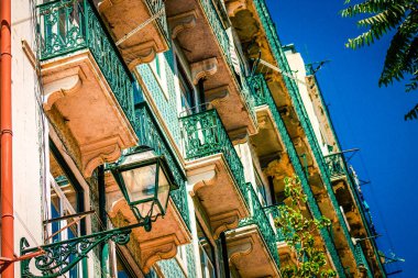 Lizbon şehir merkezindeki bir binanın dış görünüşü Portekiz 'de