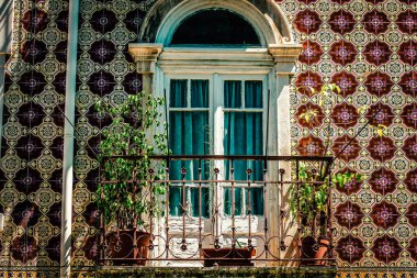 Lizbon şehir merkezindeki bir binanın dış görünüşü Portekiz 'de