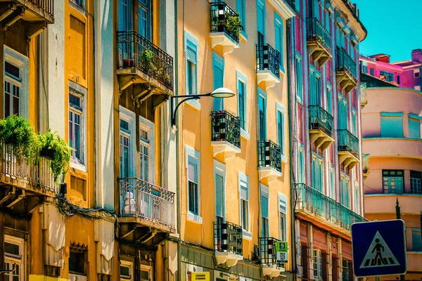 Gezicht Gevel Van Een Gebouw Het Centrum Van Lissabon Portugal — Stockfoto