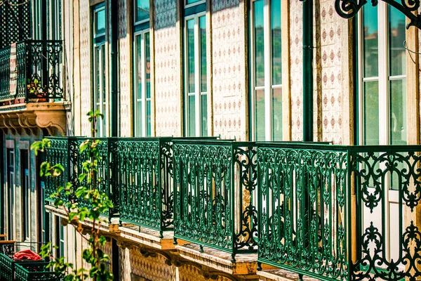 Vista Fachada Edificio Centro Lisboa Portugal — Foto de Stock